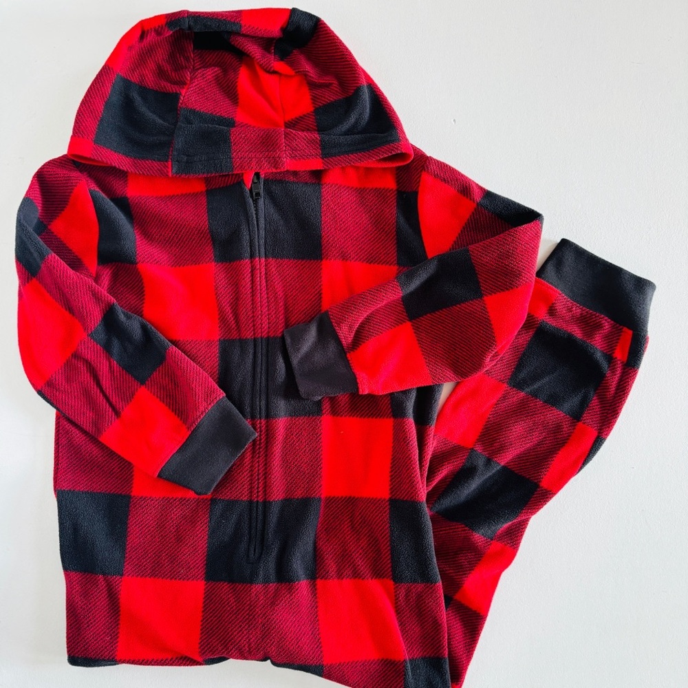 Old Navy Plaid Fleece Romper